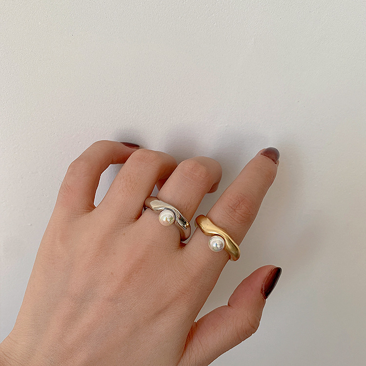 Bagues | Bague Irrégulière Avec Perle  |  Femme Bagues Bagues