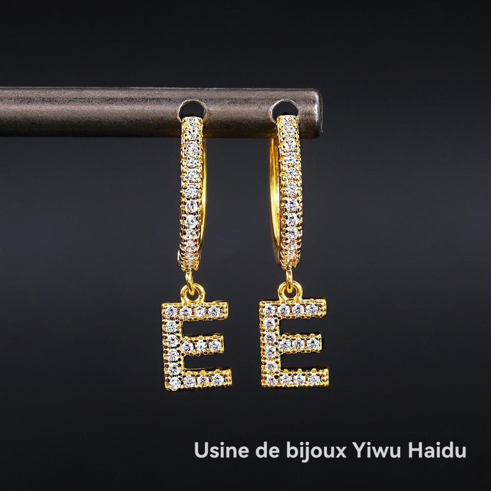 Bijoux Délicats | Boucles D’Oreilles Dorées Avec Zircone  |  Femme Bijoux Bijoux Délicats