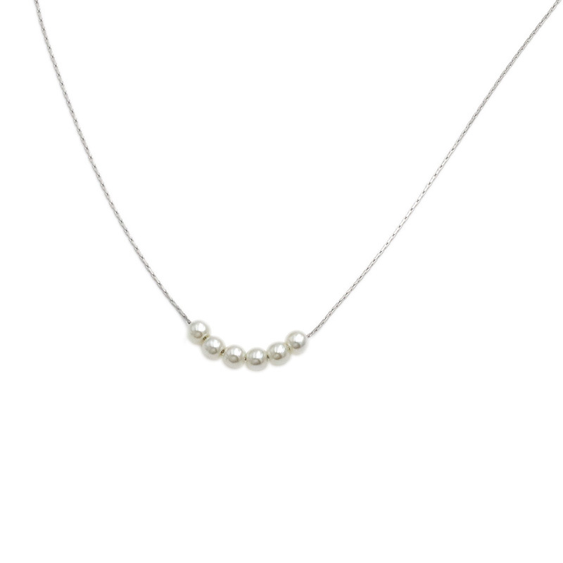 Bijoux Délicats | Collier Argenté Avec Perles  |  Femme Bijoux Bijoux Délicats