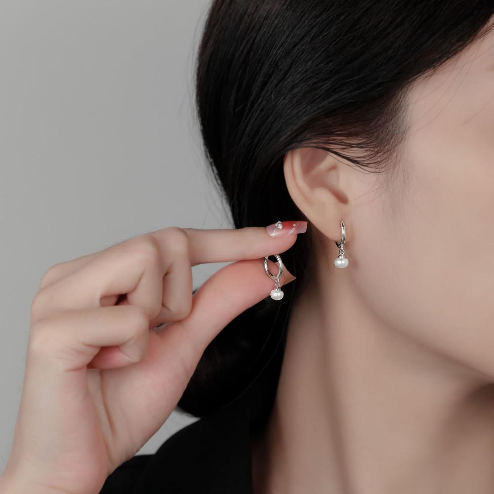 Bijoux Délicats | Set De Boucles D’Oreille Avec Perle D’Eau Douce  |  Femme Bijoux Bijoux Délicats