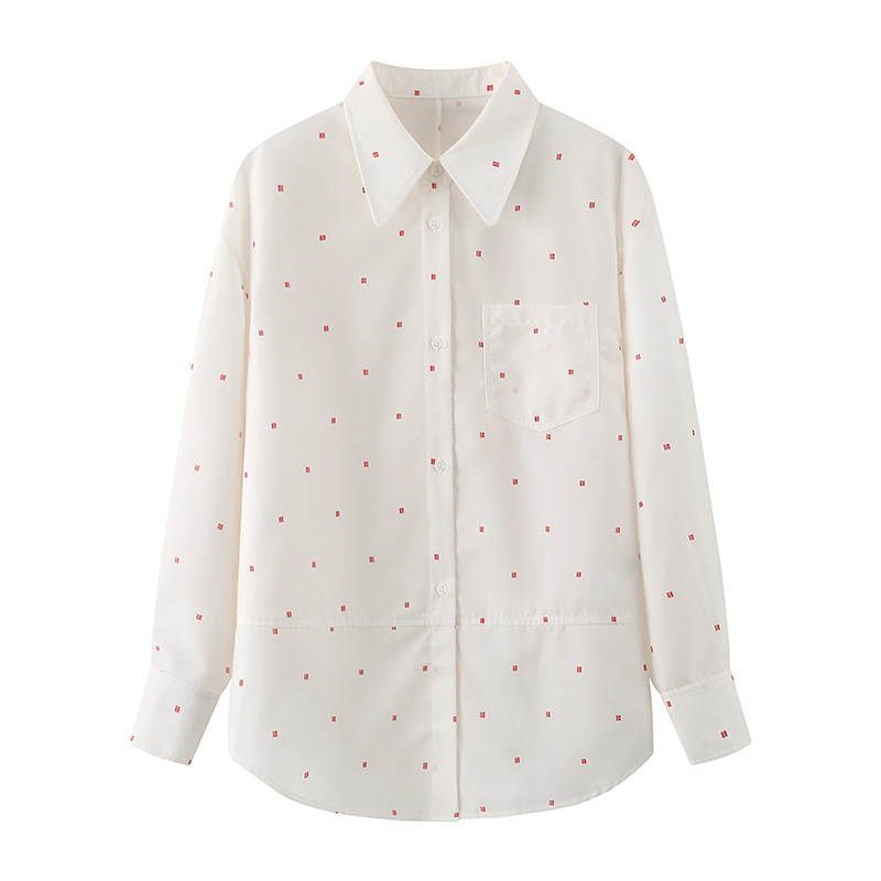 Chemises | Chemise En Coton À Pois  |  Femme Chemises Chemises