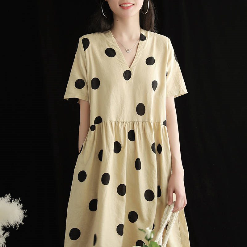 Robes | Robe En Coton À Pois  |  Femme Robes Femme