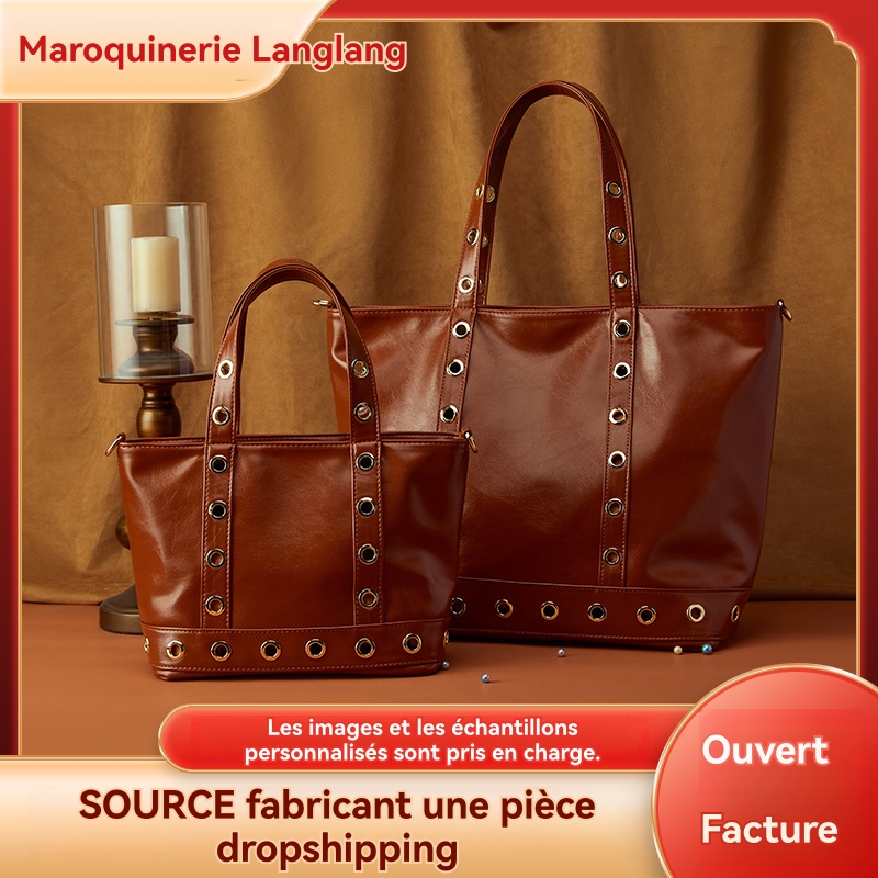 Shoppers | Sac Cabas En Cuir Avec Clous  |  Femme Sacs Femme