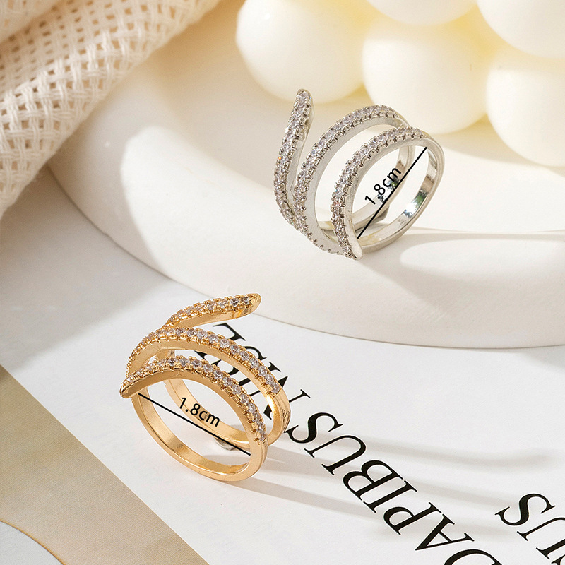 Bagues | Bague En Spirale Avec Zircons  |  Femme Bagues Bagues