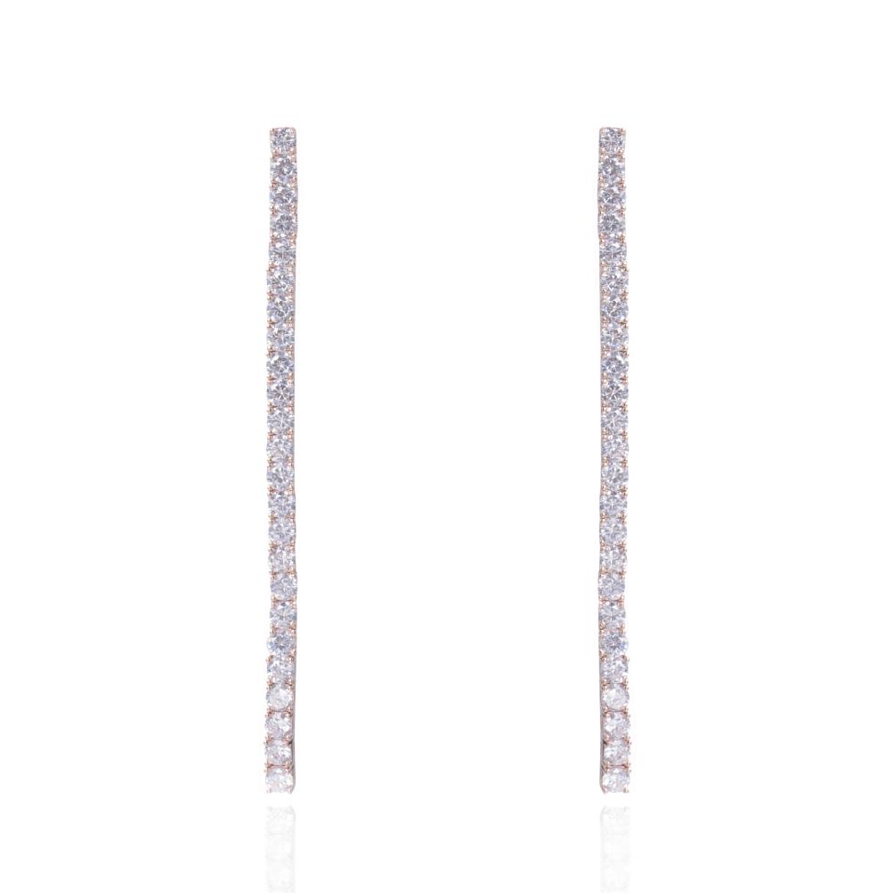 Bijoux Délicats | Boucles D’Oreilles Longues Zircon  |  Femme Bijoux Bijoux Délicats