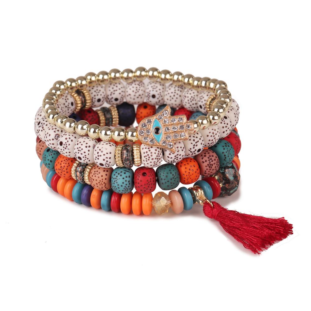 Bracelets | Ensemble De Bracelets Élastiques Avec Perles  |  Femme Bijoux Bracelets